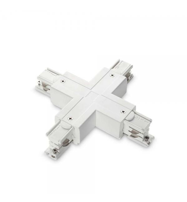 Коннектор для шинопровода (трека) Ideallux LINK TRIMLESS X-CONNECTOR WHITE 169897