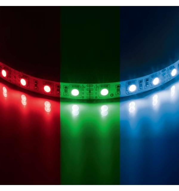 400050 Лента 5050LED 12V 14.4W/m 60LED/m 10-12lm/LED IP20 RGB 200m/box ЦВЕТНАЯ