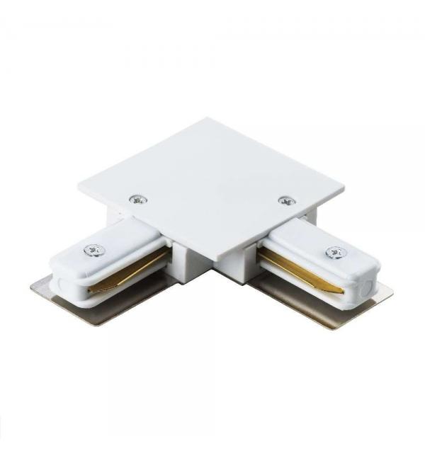 501126 Соединитель д/встраиваемых треков однофазный BARRA L-образный БЕЛЫЙ