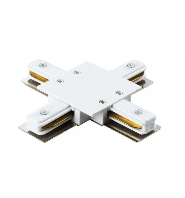 501146 Соединитель д/встраиваемых треков однофазный BARRA X-образный БЕЛЫЙ