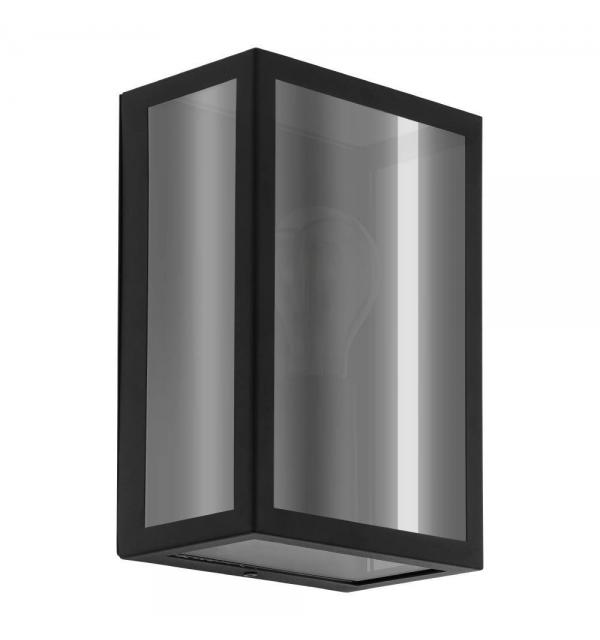 33627 Уличн настен свет-к ALAMONTE SMOKE, 1x40W(E27), IP44, L170, H260, сталь, черный, стекло, черный, прозрачный