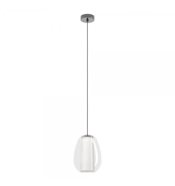 390457 Светодиодный подвес с регулировкой цветовой температуры MENORCA, 1X7W;1X1,6W(LED), Ø220, 2200-6500K, 700lm, сталь, никель черный, белый