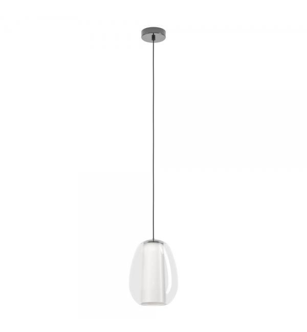 390457 Светодиодный подвес с регулировкой цветовой температуры MENORCA, 1X7W;1X1,6W(LED), Ø220, 2200-6500K, 700lm, сталь, никель черный, белый