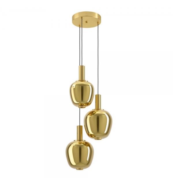 390465 Светодиодный подвес с регулировкой цветовой температуры FRUITERA, 1X5W;2X6,5W;3X1,6W(LED), Ø450, 2200-6500K, 3100lm, сталь, состаренный медный,