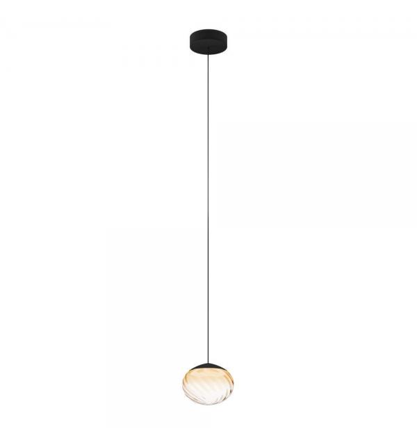 390479 Светодиодный подвес с регулировкой цветовой температуры PANTOJA, 1X5,8W(LED), Ø240, 2200-6500K, 1100lm, сталь, черный, янтарный