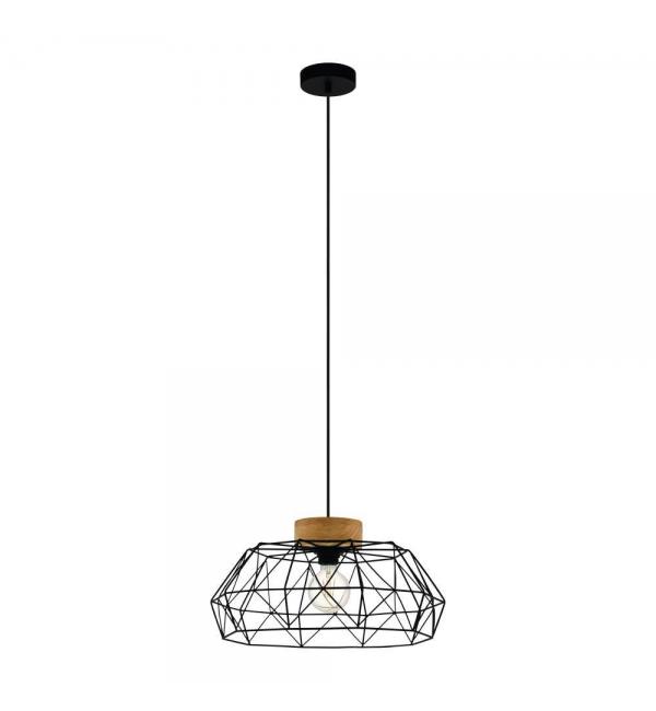 44089 Подвес PADSTOW, 1х60W(E27), Ø455, H1100, сталь, дерево, черный, натуральный