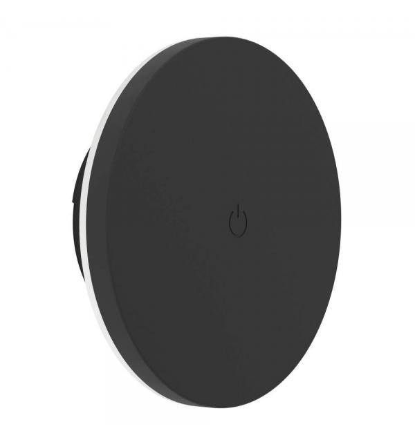 75874 Аккум. настенн. свет-к сенсорн., димм. VALGIANO, Ø150, 5W(LED), IP44, 3000K, 4000K, 6500K, 300lm, пластик, черный