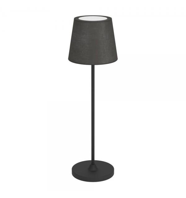 75938 Аккум. настольн лампа сенсорн., димм. LEONERO, H340, 3,8W(LED), 2400K, 3000K, 4000K, 300lm, сталь, черн/текстиль, черн