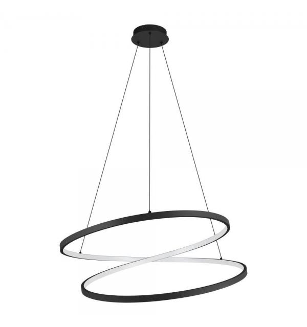 901138 Светод подвес RUOTALE, 42W(LED), Ø700, алюминий, сталь, черный, пластик, белый, 3000K, 5000lm