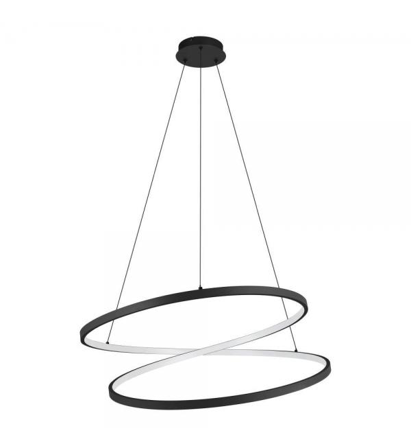 901138 Светод подвес RUOTALE, 42W(LED), Ø700, алюминий, сталь, черный, пластик, белый, 3000K, 5000lm