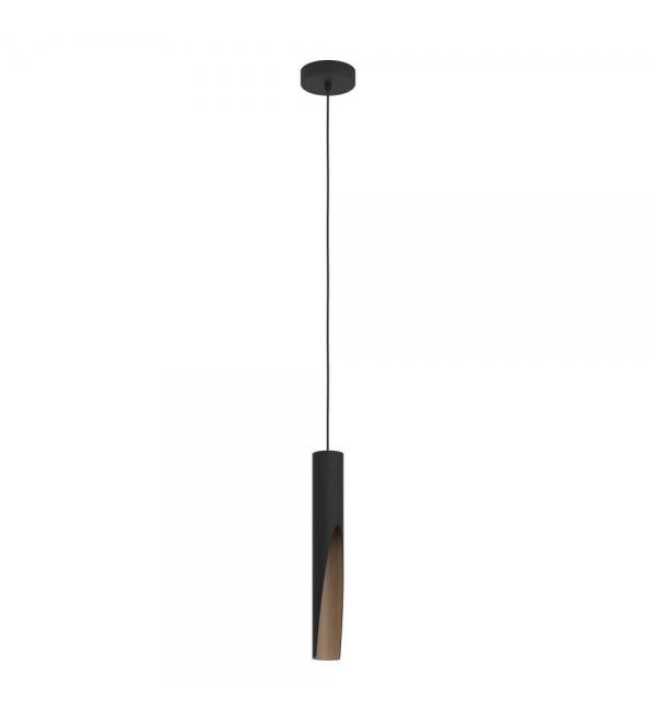 901732 Подвес BARBOTTO, 1X4,5W(GU10-LED), H1100, 345lm, сталь, дерево, черный, коричневый