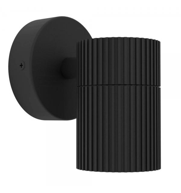 902037 Уличн светодиод свет-к настенный TOMELLOSO, 1X28W(GU10), IP44, алюминий, черн, стекло, прозрачн