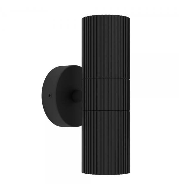 902038 Уличн светодиод свет-к настенный TOMELLOSO, 2X28W(GU10), IP44, алюминий, черн, стекло, прозрачн