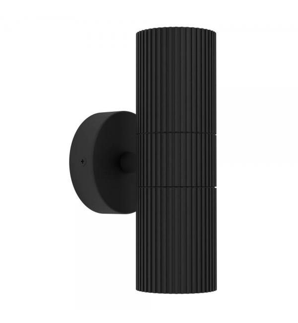902038 Уличн светодиод свет-к настенный TOMELLOSO, 2X28W(GU10), IP44, алюминий, черн, стекло, прозрачн