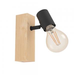99477 Спот TOWNSHEND 3, 1x10W(E27-LED), дерево, сталь, коричневый, черный