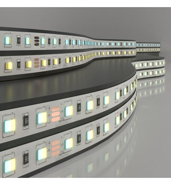 Светодиодная лента 24 В 10 Вт/м 60 LED/м 5050 IP20, MIX теплый белый 3300K/холодный белый 6500K, 5 м Лента светодиодная 24V 10W 60LED 5050 IP20 MIX теплый белый/холодный белый, 5м