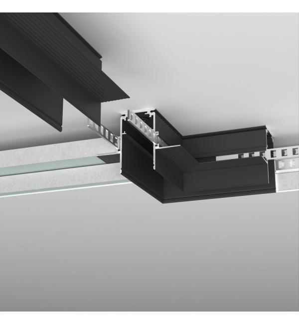 Slim Magnetic Коннектор угловой для встраиваемого шинопровода под ГКЛ 12,5мм черный 85212/00 85212/00