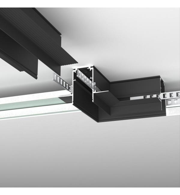 Slim Magnetic Коннектор угловой для встраиваемого шинопровода под ГКЛ 9,5мм черный 85214/00 85214/00