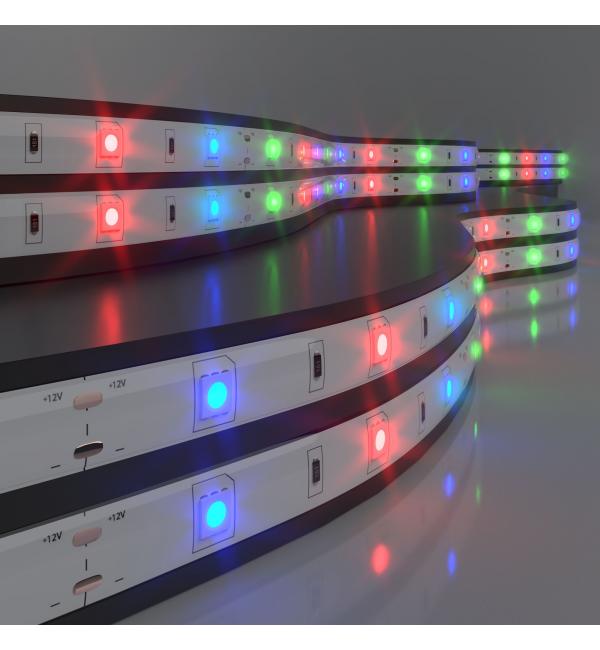 Светодиодная лента Бегущая волна 12 В 7,2 Вт/м 30 Led/м 5050 IP65, RGB, 5 м Лента светодиодная 12V 7,2W 30Led 5050 IP65 бегущая волна, 5м
