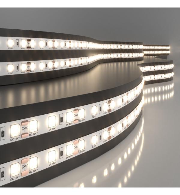 Светодиодная лента 12 В 9,6 Вт/м 120 Led/м 2835 IP20, теплый белый 3300К, 5 м Лента светодиодная 12V 9,6W 120Led 2835 IP20 теплый белый, 5м
