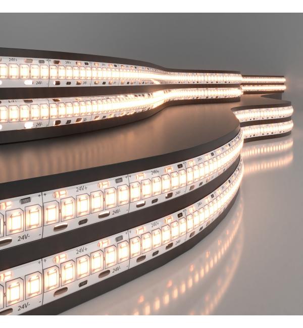 Светодиодная лента 24 В 16 Вт/м 240 Led/м 2835 IP65, теплый белый 3300K, 5 м Лента светодиодная 24V 16W 240Led 2835 IP65 тёплый белый, 5м